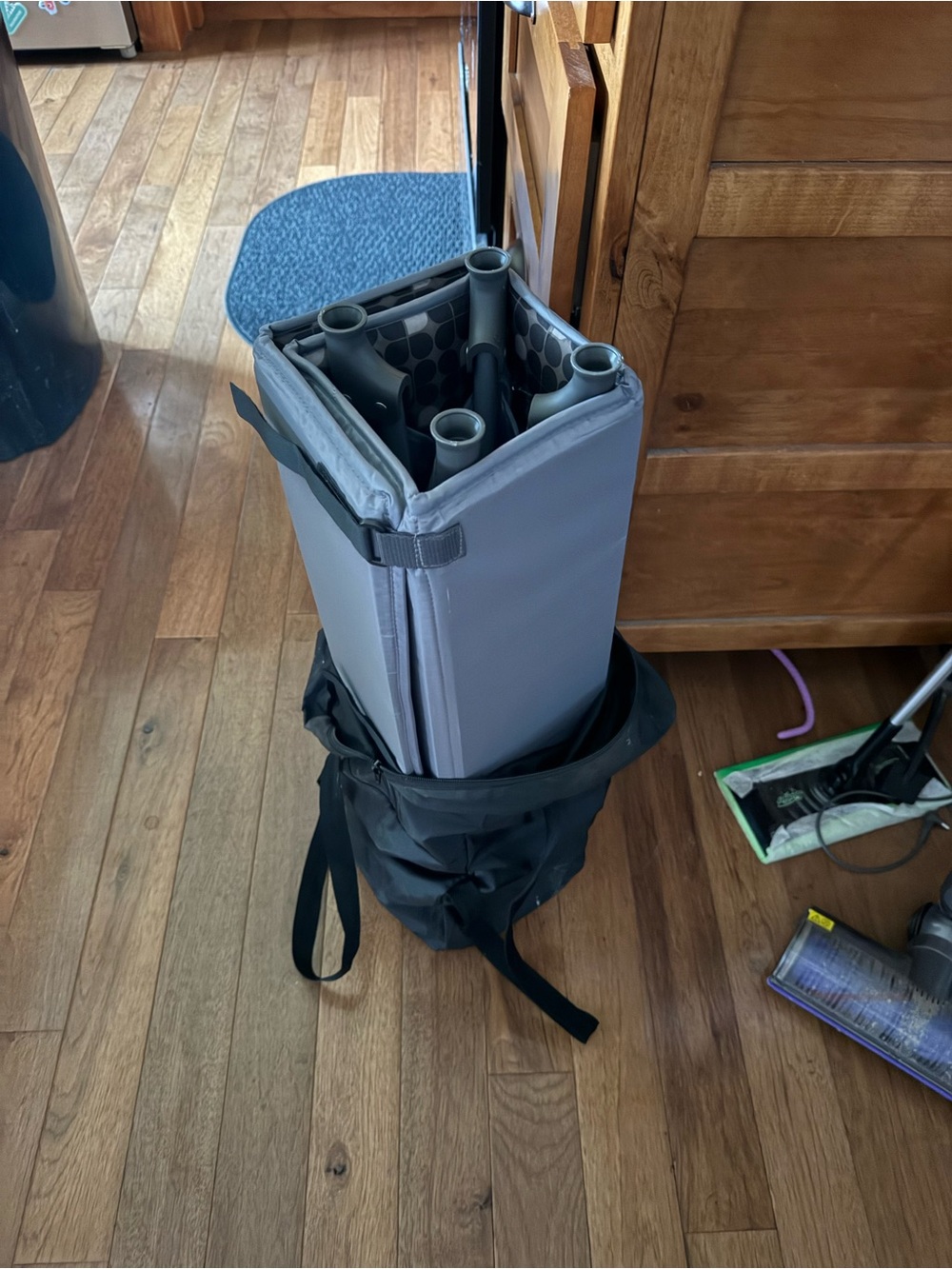 Portable Gray baby crib